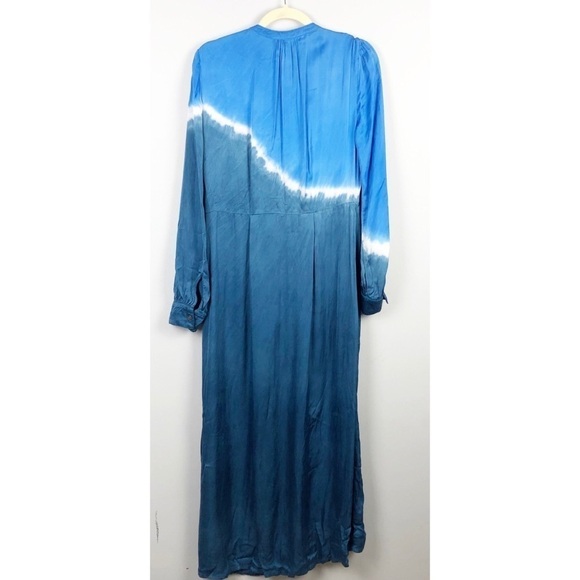 Raquel Allegra Victorian Ruffle Tie Dye Dress Blue Casual Maxi Small Long Sleeve - Picture 3 of 13